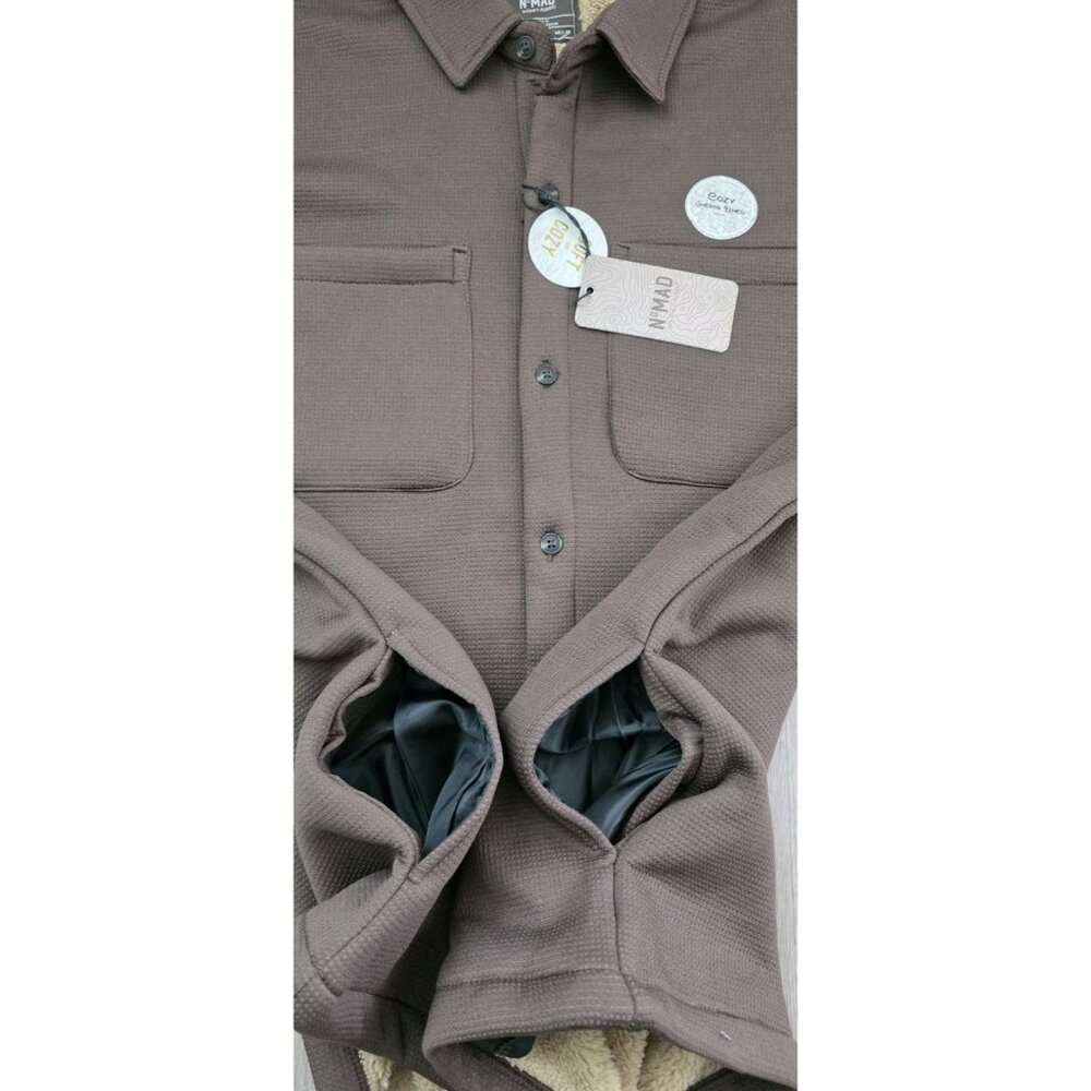 Nomad Sherpa Lined Shacket Men’s M Brown Button Front Shirt Jacket‎ - Picture 7 of 14